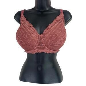 R LINE SOFIA Elegant Lace Bra in Dusty Rose SIZE 38DDD